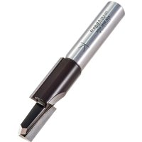 Silver Trend TRADE RANGE staggered mortise router cutter with black staggered blades and cylindrical shank.