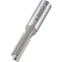 Silver Trend two flute cutter, 10mm diameter, cylindrical shank, sharp dual cutting edges, engraved branding.