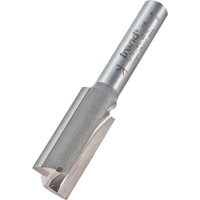 Trend two flute cutter, 11mm diameter, silver metal with engraved logo, cylindrical shank, sharp cutting edges.