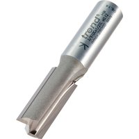 Silver Trend two flute cutter, 12.7mm diameter, cylindrical shank, engraved text, sharp cutting edges.