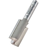 Trend silver two flute cutter, 14mm diameter, cylindrical shank, engraved branding, sharp cutting edges.