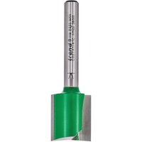 Two flute cutter with 17.5mm diameter, silver shaft, and green cutting edge by Trend.