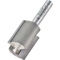 Trend two flute cutter, 19.1mm diameter, silver steel with cylindrical shank and sharp cutting edges.
