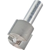 Trend two flute cutter, silver, 28.5mm diameter, cylindrical shank, sharp cutting edges, engraved branding.