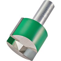 Trend two flute cutter, 35mm diameter, silver shank with green body and sharp cutting edges.