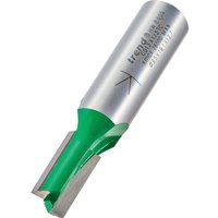 Silver Trend two flute cutter with green tip, 9.5mm diameter, engraved branding on the shaft.