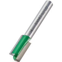 Trend two flute cutter, 9.5mm diameter, silver body with green tip, engraved text on shaft.