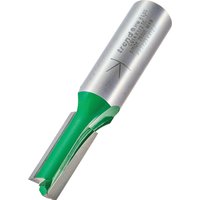 Silver Trend two flute cutter with green tip, 9.5mm diameter, cylindrical shank.