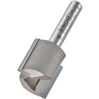 Trend Two Flute Hinge Recess Router Cutter, silver with cylindrical shank and dual cutting edges.