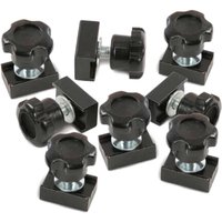 Black Trend Varijig self-clamping guide clips with star-shaped knobs and metal screw fittings.