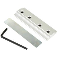 Trend Varijig System Guide Connecting Block, silver rectangular metal piece with three holes, includes L-shaped hex key.