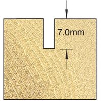 Trend Weatherseal Groover 2.5mm x 7mm, rectangular shape, beige color, with precise groove measurement markings.