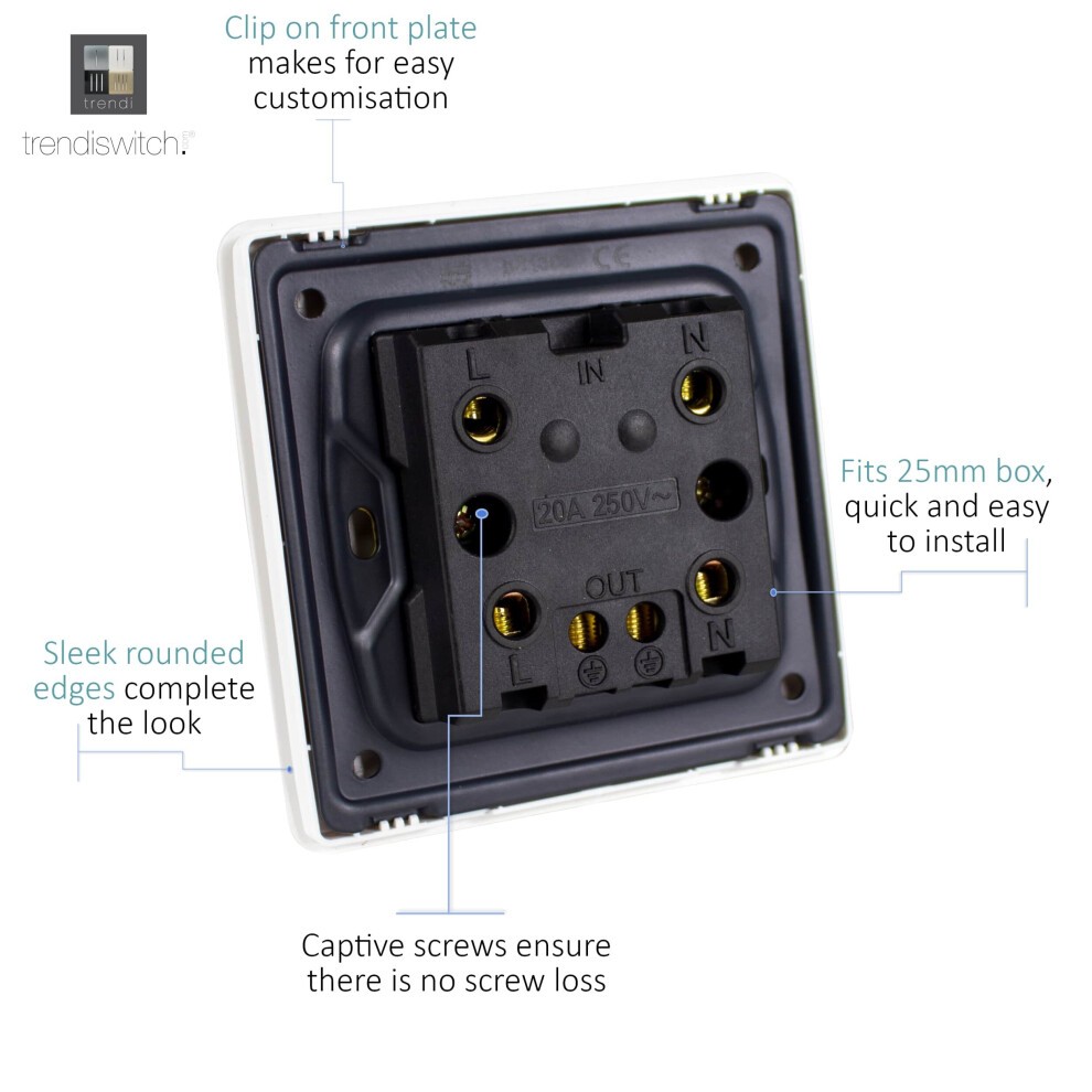 Trendi Switch 1 Gang 20amp Candy Pink Rocker Switch - image 3