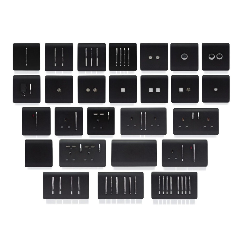 Trendi Switch 1 Gang 45amp Matt Black Cooker Switch with Neon - image 4