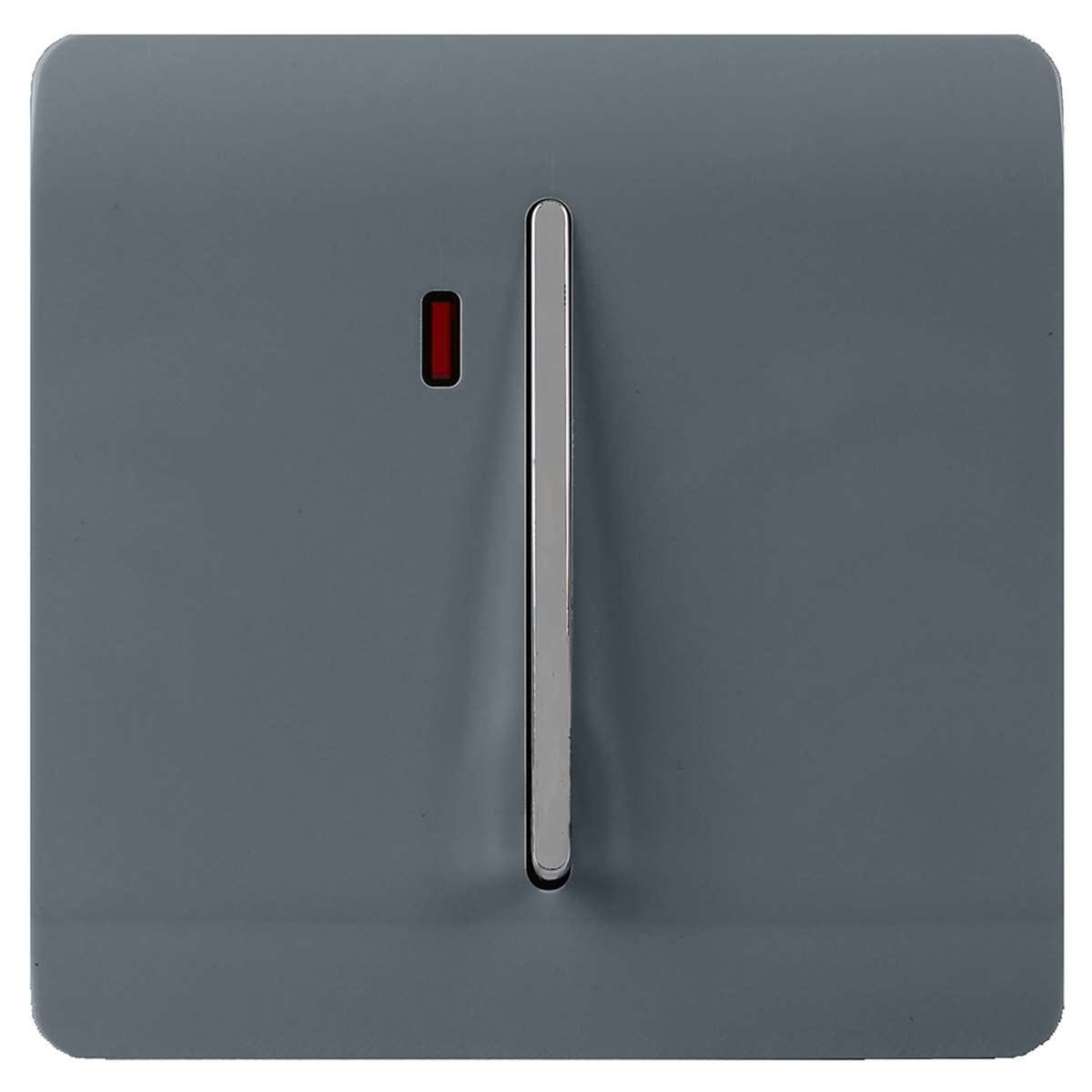 Warm grey 45 Amp switch with a sleek chrome toggle and a red neon indicator, featuring a smooth, modern finish.