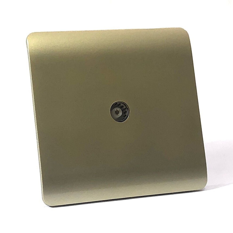 Trendi Switch 1 Gang Female Champagne Gold Co-Axial Television Socket - image 2