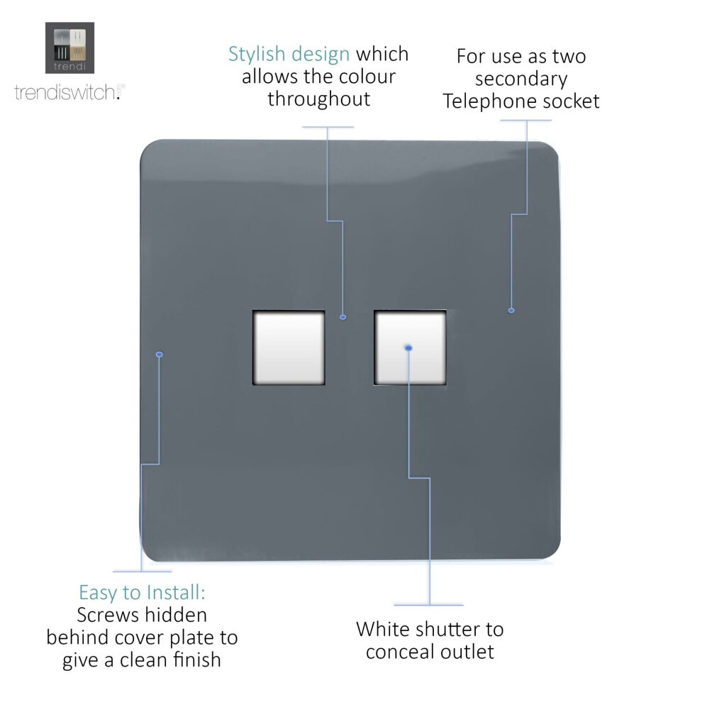 Trendi Switch 1 Gang Female Light Grey Co-Axial Television Socket - image 3