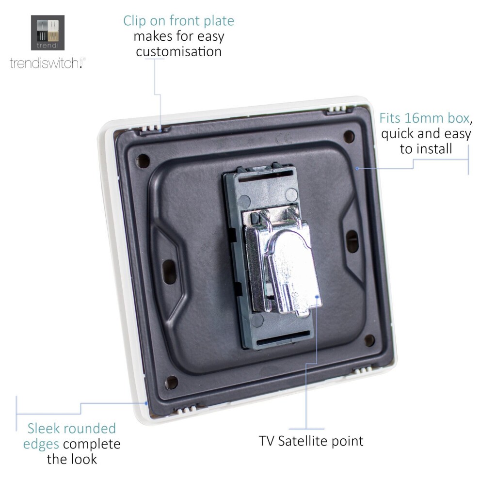 Trendi Switch 1 Gang Male F-Type Navy Blue Satellite Television Socket - image 3