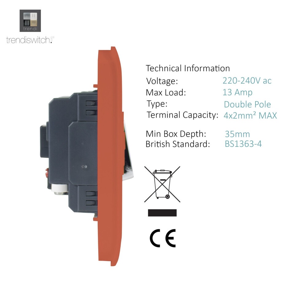 Trendi Switch 13amp Copper Fused Spur with Flex Outlet - image 2