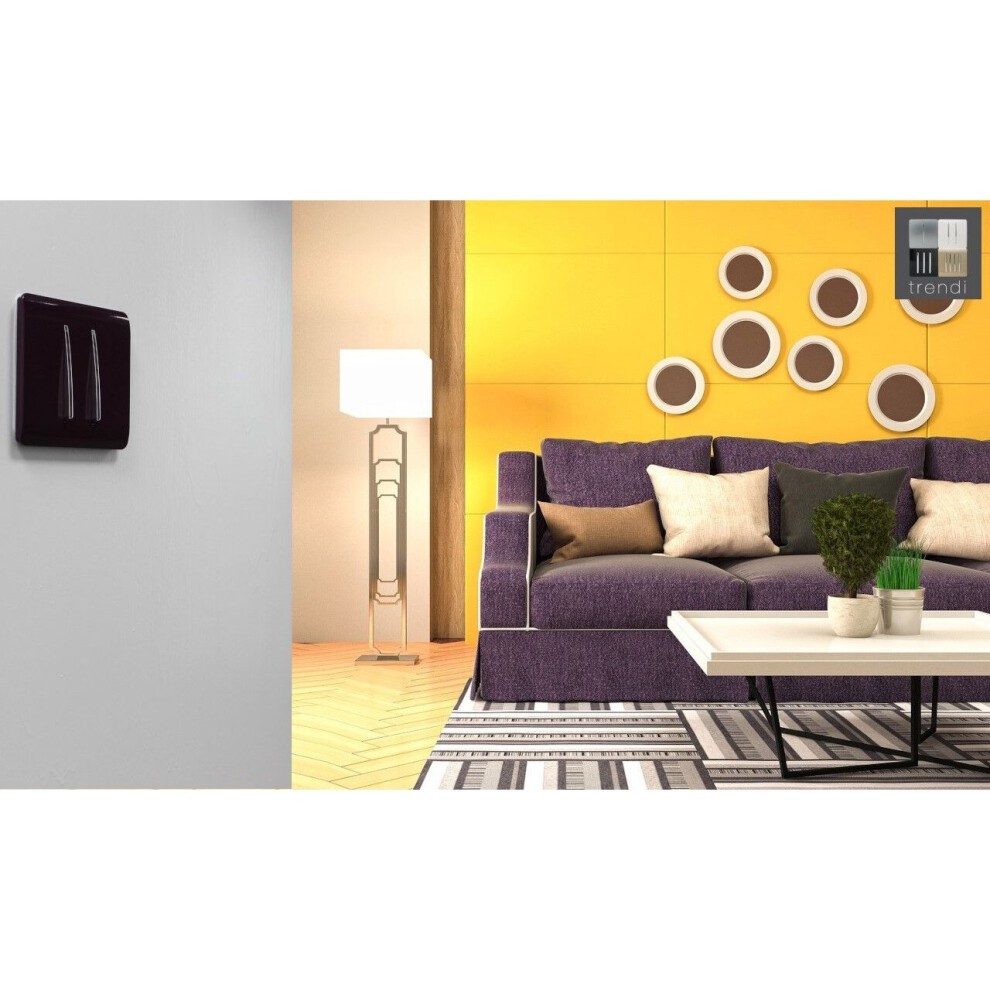 Trendi Switch 2 Gang 10amp Intermediate Plum Purple Rocker Light Switch - image 4