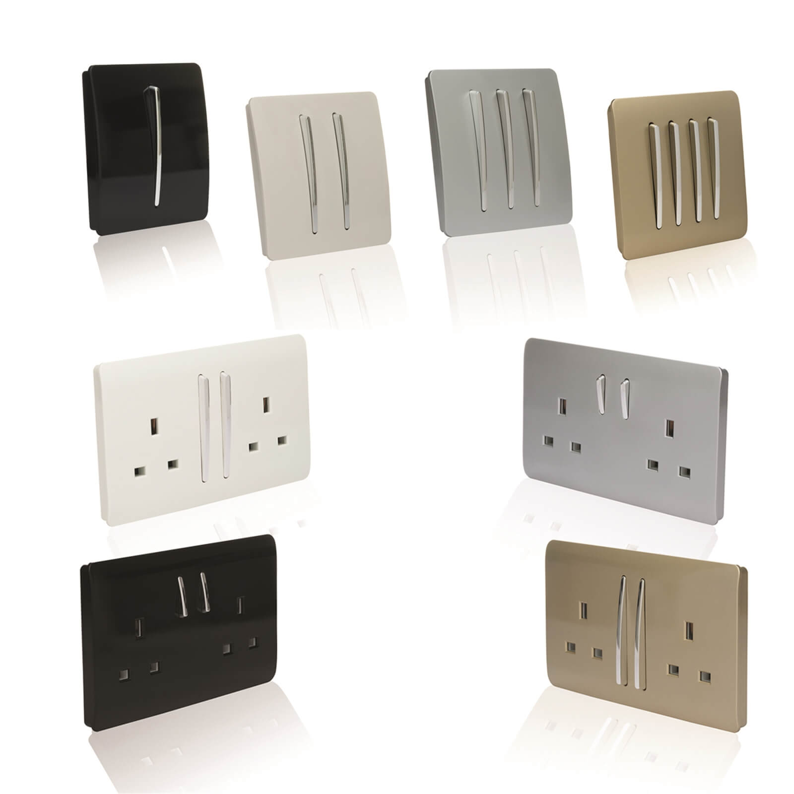 Trendi Switch 3 Gang 10amp 1 or 2 Way Champagne Gold Rocker Light Switch - image 3