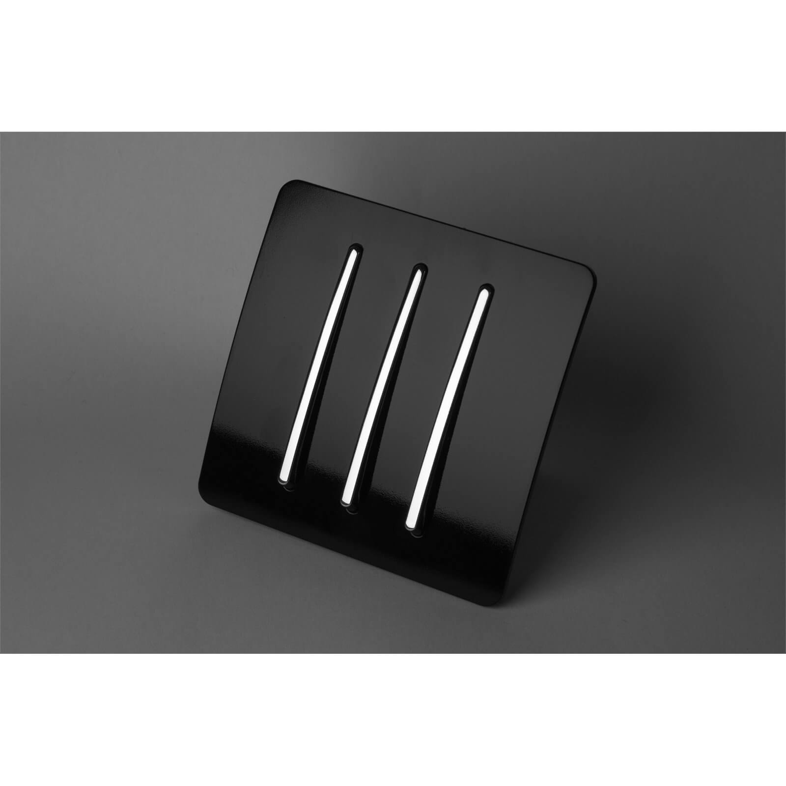 Trendi Switch 3 Gang 10amp 1 or 2 Way Piano Black Rocker Light Switch - image 3