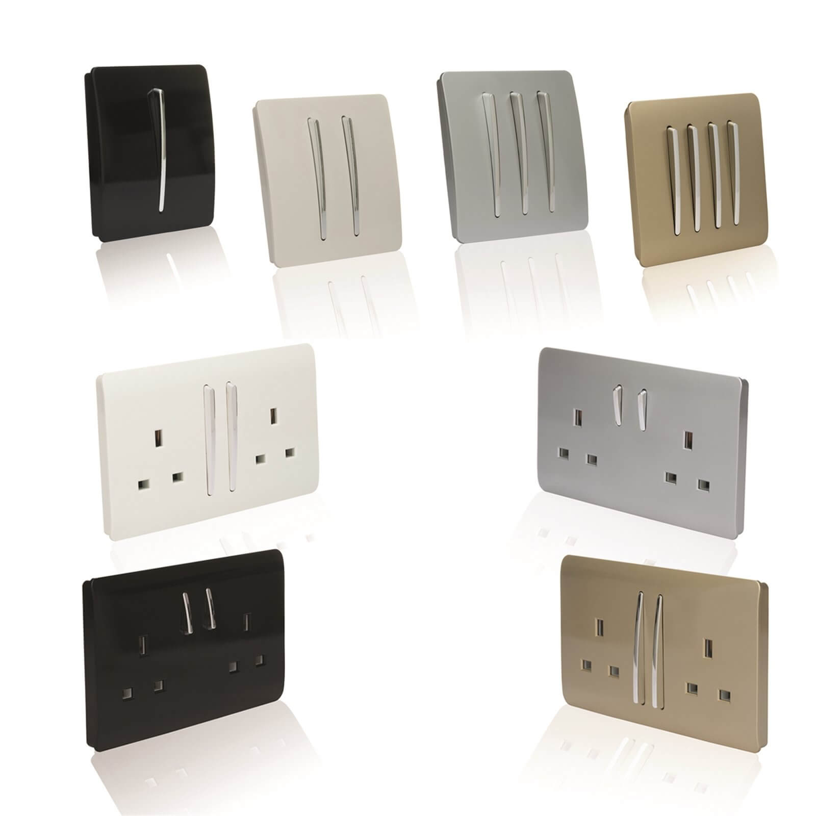 Trendi Switch 3 Gang 10amp 1 or 2 Way Piano Black Rocker Light Switch - image 4