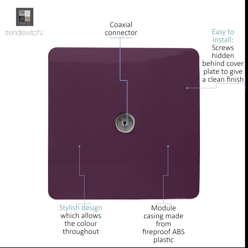 Trendi Switch 3 Gang 10amp 1 or 2 Way Plum Purple Rocker Light Switch - image 5