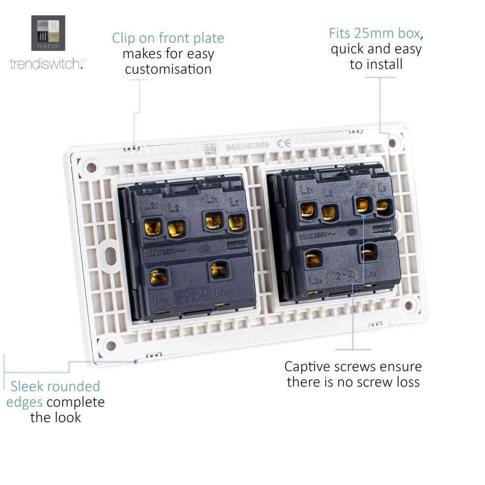 Trendi Switch 4 Gang 10amp 1 or 2 Way Copper Light Switch - image 3