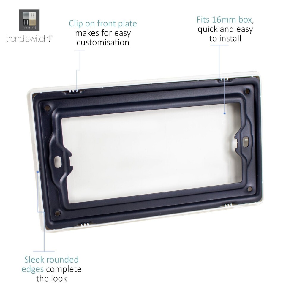 Trendi Switch Brushed Steel Double Blanking Plate - image 2