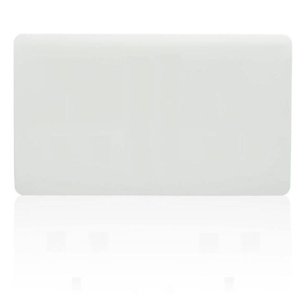 Glossy white double blanking plate with a sleek, modern design, featuring a tactile surface and smooth edges, suitable for contemporary interiors.