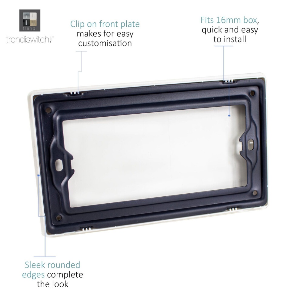 Trendi Switch Matt Black Double Blanking Plate - image 2