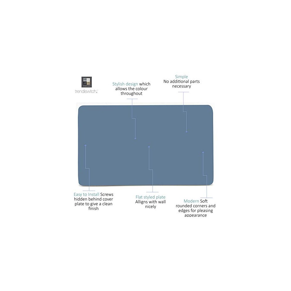 Trendi Switch Sky Blue Double Blanking Plate - image 3