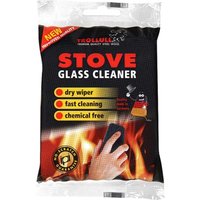 Trollull Stove Glass Cleaning Pads in black packaging with fire design and red, yellow text highlights.