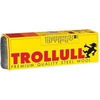 Yellow box of Trollull steel wool, Grade 00, 200g, with red logo and black silhouette graphic.