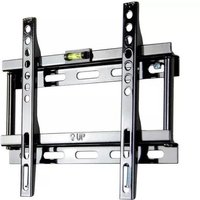 Black TTAP TTD202F TV wall bracket with fixed VESA 200 x 200, featuring multiple mounting holes and built-in spirit level.
