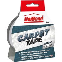 Unibond Carpet to Floor Adhesive Tape, double-sided roll with red packaging, labeled for high strength and uneven floors.