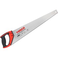 TIMCO Universal Wood Saw 22" with red and black handle, 9 TPI tri-cut teeth, silver blade.