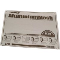 UPO Isopon Aluminium Mesh sheet with printed instructions and logo, white background, rectangular shape.