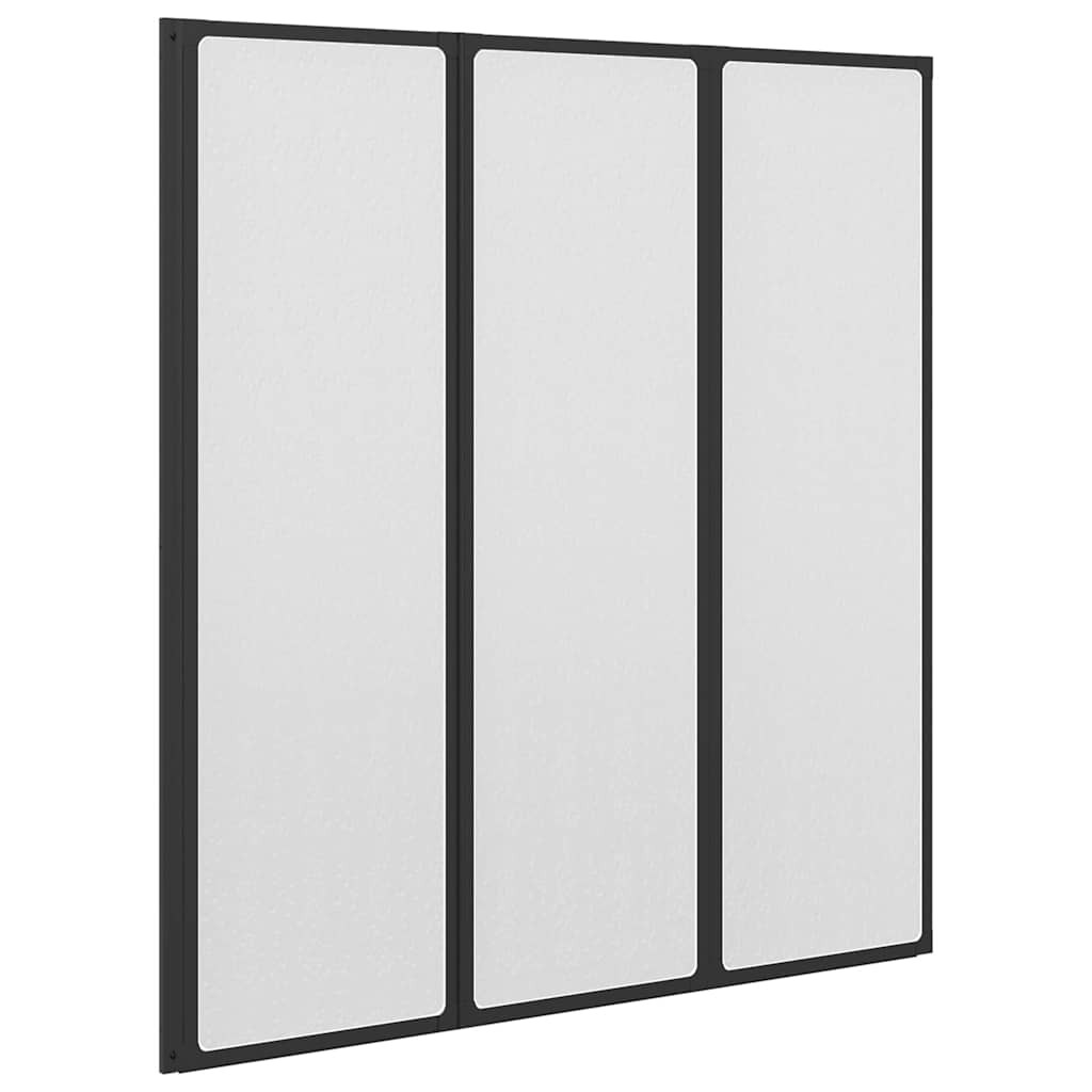 vidaXL Black Shower Screen 132 x 2 x 140cm - image 2