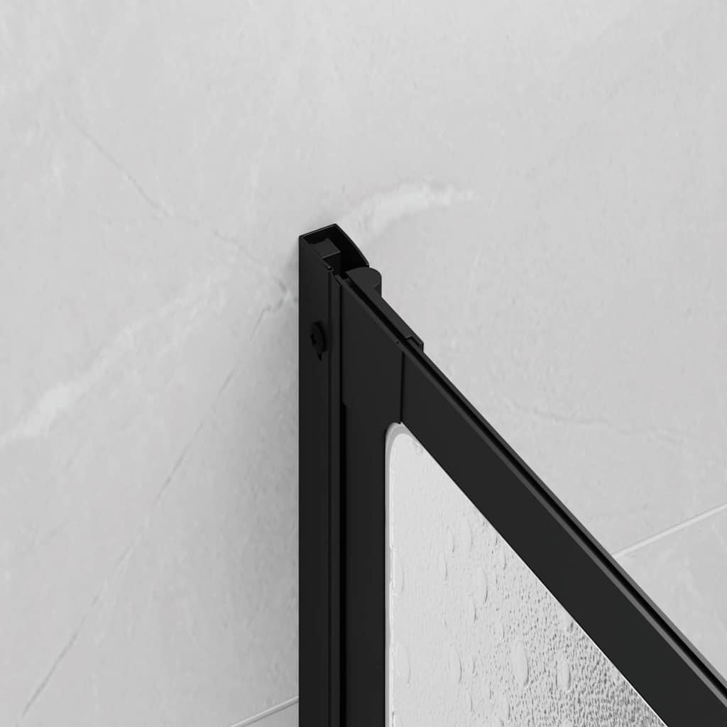 vidaXL Black Shower Screen 132 x 2 x 140cm - image 4