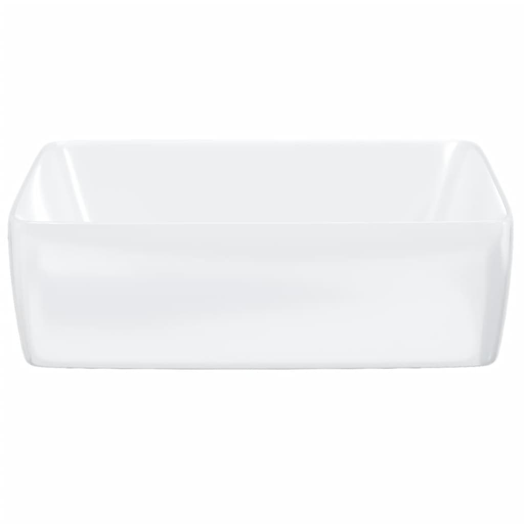 vidaXL White Ceramic Rectangular Wash Basin 130 x 370 x 480mm - image 4