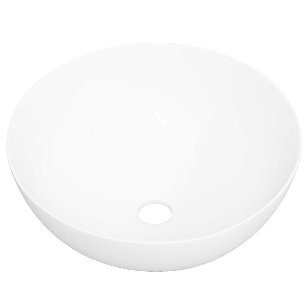 vidaXL White Ceramic Round Wash Basin 150 x 360mm - image 2
