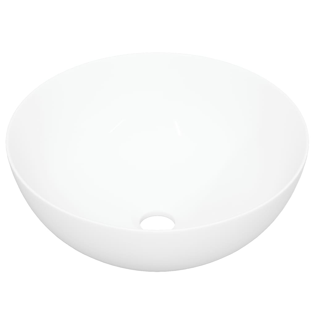 vidaXL White Ceramic Round Wash Basin 150 x 360mm - image 4