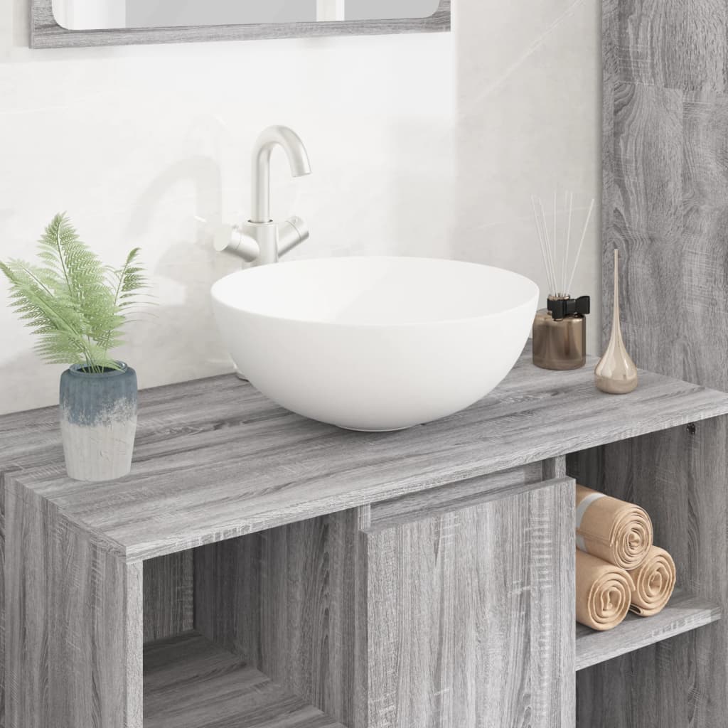 VIDAXL VidaXL Wash Basin White 36x15 Cm Ceramic Round, White