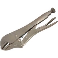 Silver Vise-Grip straight jaw locking pliers with adjustable screw and release lever.