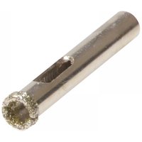 Silver Vitrex hard tile drill bit 10mm with diamond grit edge and cylindrical shank.
