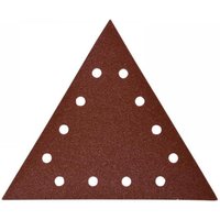 Triangular brown Vitrex sanding sheet with multiple holes, grit 240, pack of 10.