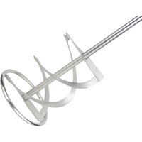 Silver Vitrex mixer paddle with spiral blade and long handle for efficient mixing.