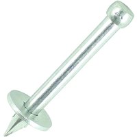 Washered Masonry Nail by Timco, silver steel with a flat washer head and pointed tip.